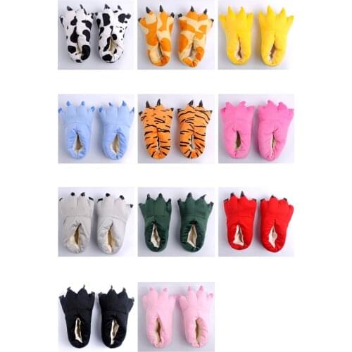 Animal Cartoon Monster Foot Slippers Dinosaur Claw Plush Slippers Interesting Shoes Adult Children Plush Funny Shoes