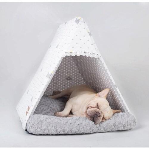 Triangle Pet Bed Cat Nest Dog House Warm Thickened Kennel Mat Cat Villa Pet Supplies
