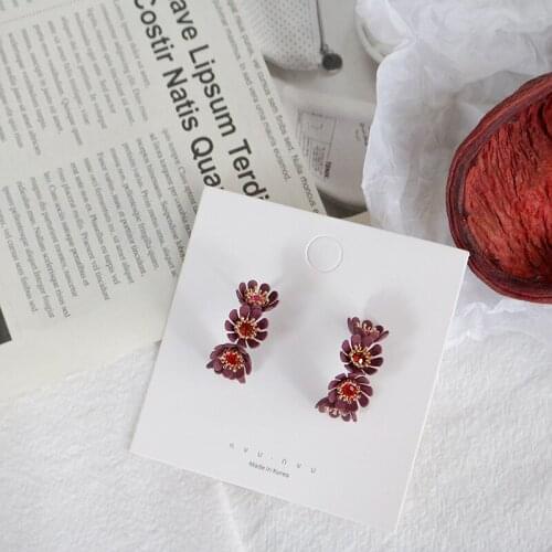 Vintage and Classic Stud Earrings For Women super fairy flower Alloy Crystal Earrings Jewelry