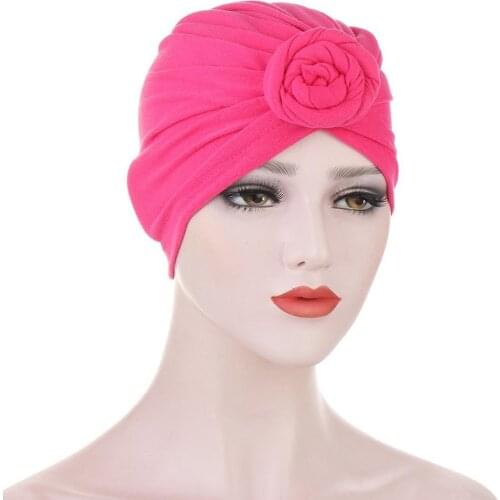 2020 Women Knotted Turban Hats Donuts Indian Hat Muslim Solid Hijab Bonnet African Headwraps Ladies Hair Acessories Chemo Cap