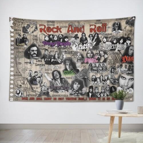 Hard Rock Heavy Metal Music Banners & Flags Tapestry Band Posters HD Canvas Printing Art Tapestry Mural Wall Decoration Gift E5