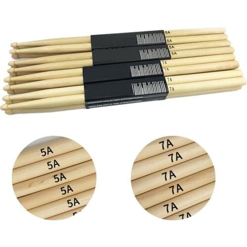 1Pair Lightweight 5A 7A Maple Wood Drumsticks Drum Sticks Music Accessory Part Entertainment for Musical Tap Keyboard Instrument