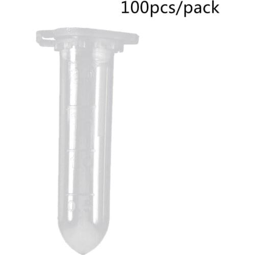 100Pcs 2ml Clear Plastic Vials Container Snap Cap Centrifuge Tubes Vials Sample Lab Container U4LD