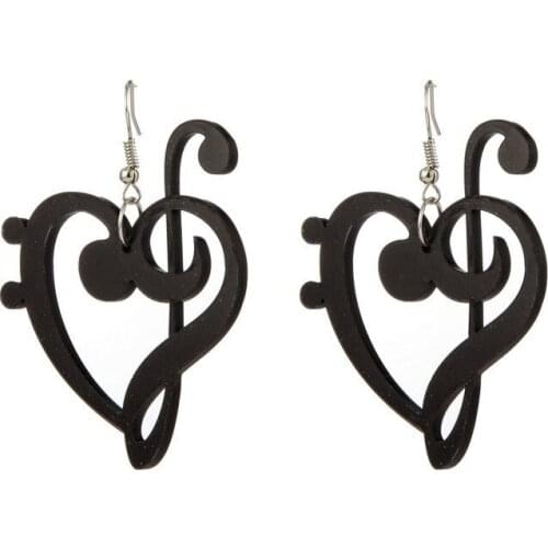 2020 New Acrylic Love Heart Drop Notes Earring Cool Sexy Unique Long Big Music Earrings for Women Mujer Brincos Grandes Jewelry