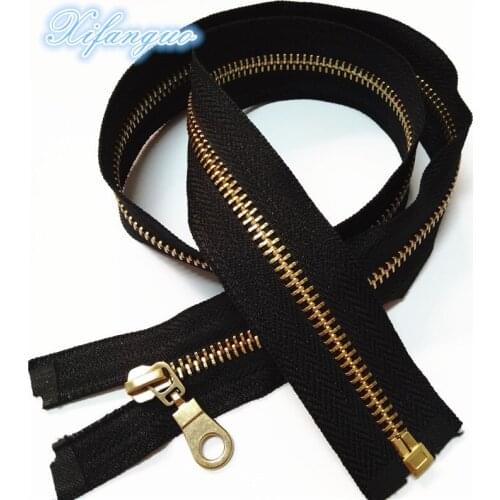 5pcs (70cm) 28-inch jacket style brass metal divider zipper black nylon coil zipper