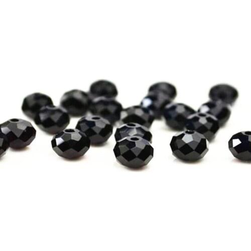 70pcs Fashion 5040 AAA Top Black Color Loose Crystal Glass Rondelle beads 6*8mm Free Shipping