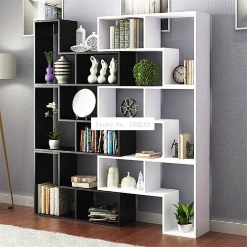 8859 Display Cabinet Multi-Color Living Room Wine Cabinet Modern Bedroom Book Rack Children Landing Wooden Bookshelf Bookcase