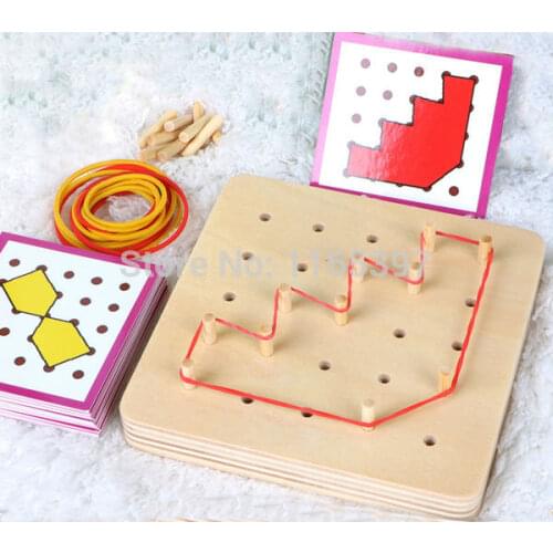 Freeship 1 Set children Wooden toys Montessori shape match & building material Educational toy kids skills sensorial development