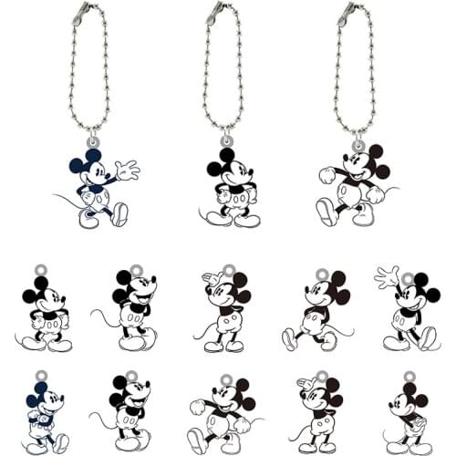 Disney Mickey Stick Figure New Cartoon Fashion Handsome Acrylic Doll Key Chain Boy Girl Key Chain Fashion Jewelry