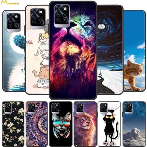 For Infinix Note 10 Case Cartoon Lion Silicone Soft Phone Cover For Infinix Note 10 Pro Cases Note10 NFC Wolf Black TPU Bumper