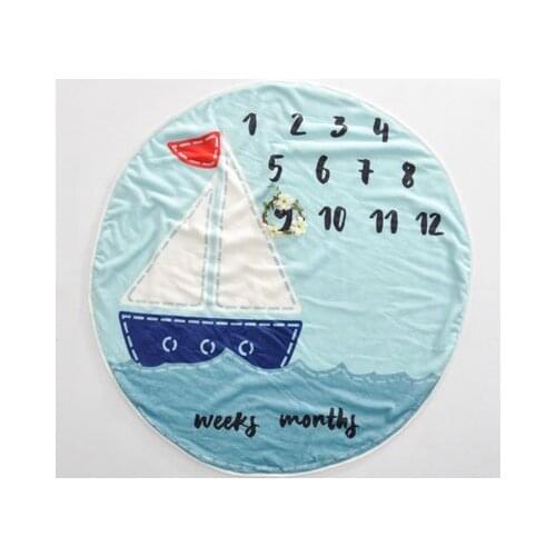 Newborn Baby Milestone Blankets Baby Photo Blanket Infant Baby Flannel Gift Round Party Blanket Boys Girls Photography Props