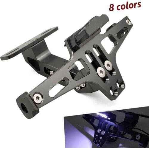 Hot Motorcycle License Plate Holder Adjustable Rear Tail Bracket LED-light For Yamaha BT1100 bt 1100 TRX850 XJ6 DIVERSION 2020