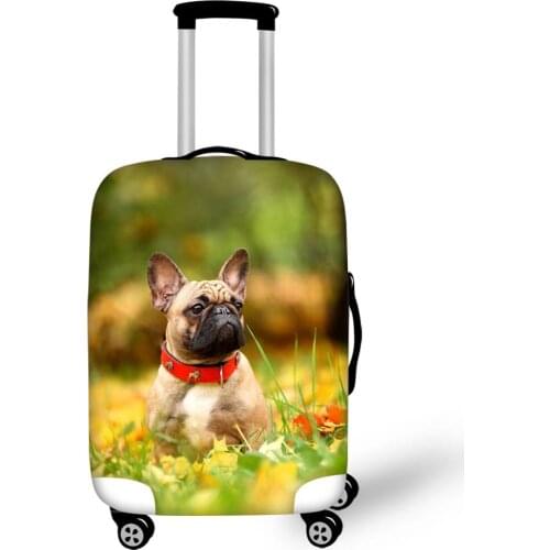 HaoYun Protective Suitcase Cover Cute Bulldogs Print Pattern Elastic Dust-proof Luggage Cover Waterproof Luggage Accessories