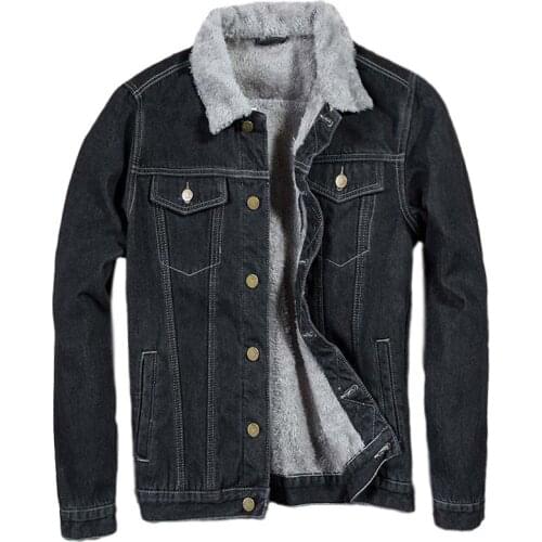 Idopy Mens Winter Warm Jean Jackets And Coats Fleece Lined Thick Thermal Denim Jacket Outerwear For Male Plus Size M-5XL