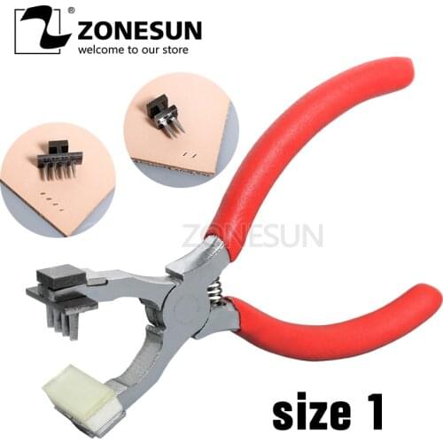 ZONESUN Hole Punch Tool Stitching Pliers Spacing Chisel Piercing Nippers For Leather Strap Watch Band Belt Hollow Hole Puncher