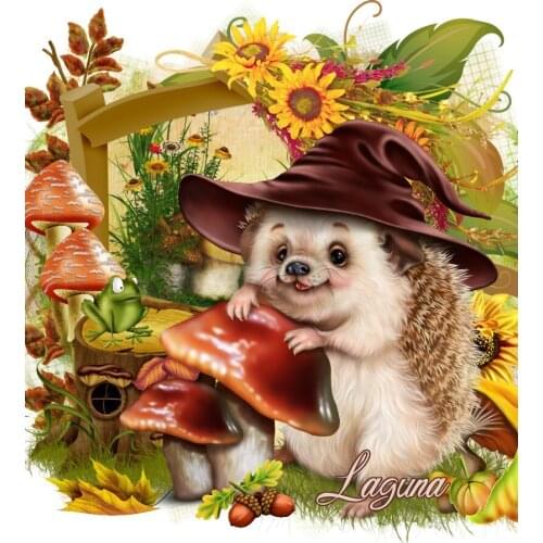 JMINE Div 5D hedgehog mushroom flower Full Diamond Painting cross stitch kits art High Quality Animal 3D paint by diamonds