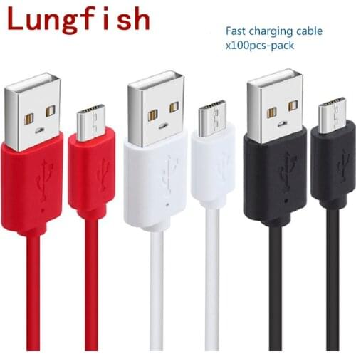 Lungfish Micro USB 2.0 Cable 100pcs-Pack Charge Sync Data Cable Cord For Android Phone 0.3m 1m 1.5m for Sumsung Huawei Xiaomi