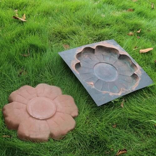 Creative Flower Shaped Garden Walk Pavement Mold DIY Manually Paving Cement Brick Stepping Stone Road Mould Path Maker Tool