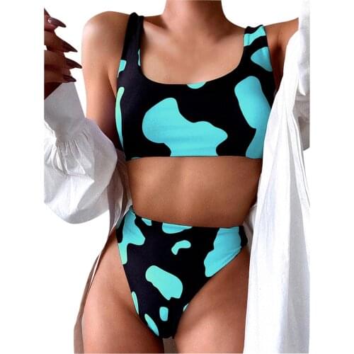 Summer Swimsuit Bikini Set Sexy Women Cow Print Push-Up Bra Top Swimwear 2021 Ladies Brazilian Beachwear biquinis feminino A40