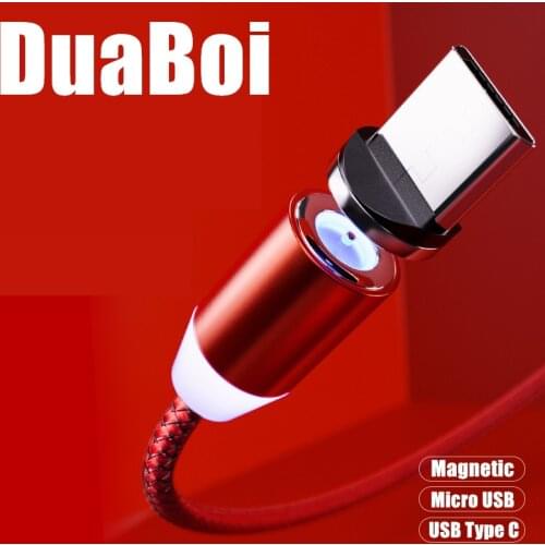 1m 2m 360 Rotate LED Charging Cable For Sony Xperia 1 II L4 8 Ace Magnetic Micro USB Type C Charger For Samsung A21s A51 A71 A31