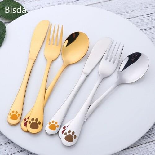 Children Cutlery Set 18/10 Stainless Steel Flatware Set Fork Knife Spoons Silverware Set Home Tableware Set