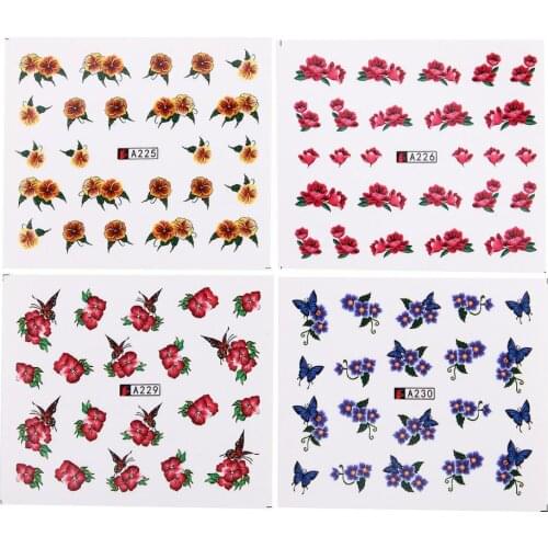 50pcs Mixed Designs Nail Sticker Beauty Flower Water Transfer Decal Watermark Nail Art Decoration for Manicure Watermark D40