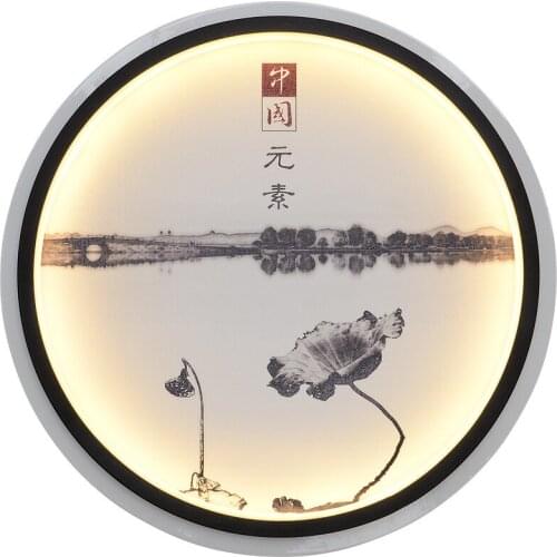 Chinese style wall lamp living room bedside bedroom study Jane Chinese style Zen landscape creative decorative painting lamps