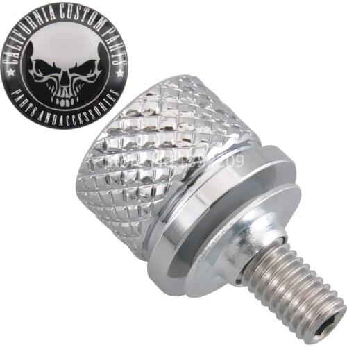 Stainless Knurled Fender Seat Bolt Screw For Indian Scout Motorcycle Quick Seat Release Skull Bolt Screw Chrome