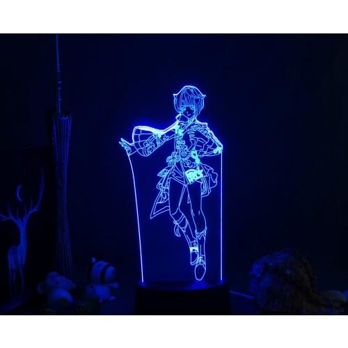 Night Light Genshin Impact 3D Illusion Lamp Hot Game Light for Bedroom Decor LED Light Atmosphere Bedside Night Lamps Kids Gift