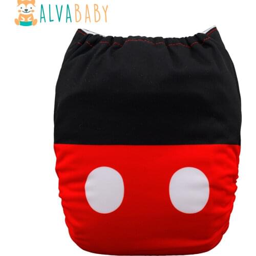 Alvababy New Designed Resauble Positioned Cloth Diaper with 1pc Microfiber Insert YD78