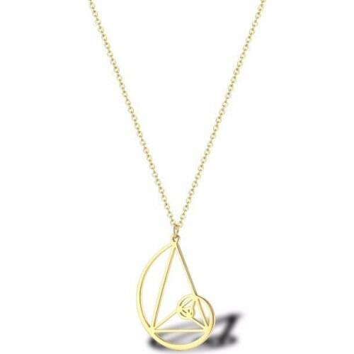 RIR Simple Style Gold Hollow Spiral Necklace Stainless Steel Exquisite Geometry Science Jewellery Necklace Gifts