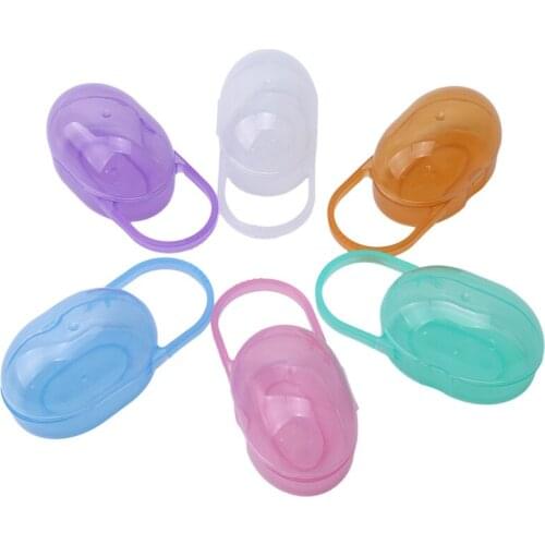 6 Colors Portable Baby Pacifier Nipple Cradle Case Infant Travel Storage Box Baby Soother Nipple Container Dust Handle Pacifier