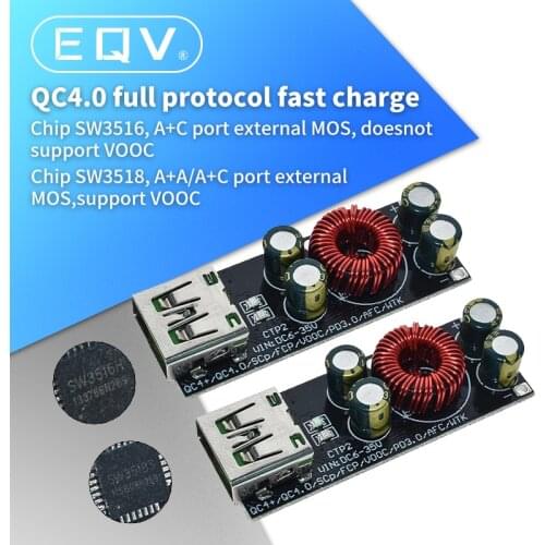 QC4.0 QC3.0 USB Type-C Mobile Phone Quick Charge Adapter 6 -35V Step Down Buck Boost Module for Huawei SCP/FCP Apple PD Qualcomm