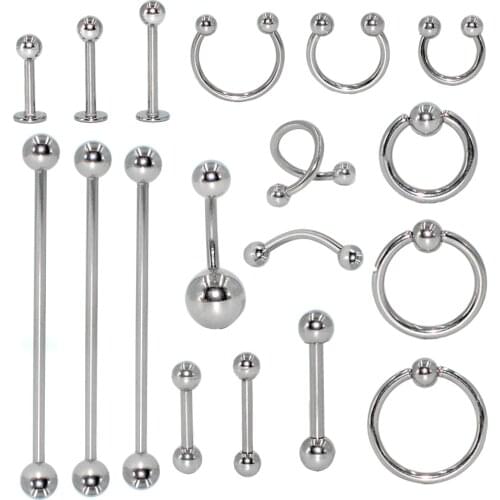 10pcs/lot Steel Ear Segment Nose Rings Lip Eyebrow Tongue Belly Barbell Rings Ear Cartilage CBR Wholesale Piercing Body Jewelry
