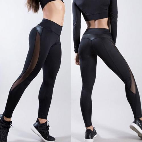 Sexy Womens Gym Fitness Leggings Running Sports Breathable Compression High Waist Exercise Mesh Dry Quick Jogging Pants