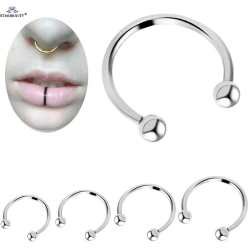 Hot 2pcs/lot 6/8/10/12mm Ball Fake Nose Ring Tragus Earrings Septum Rings Fake Piercing Helix Lip Nose Piercing Labret Nose Clip