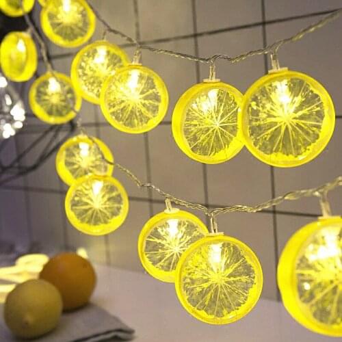 9.8ft Fruit Lemon Slice String Lights USB LED Flashing Garland Hanging Lamp Battery Powered Indoor Outdoor Lighting Night Light