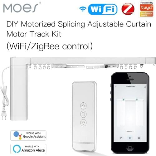 New WiFi Smart Curtain Blind Motor Alexa Google Home Tuya Control Broadlink RF Remote Control Electric Stage Curtains