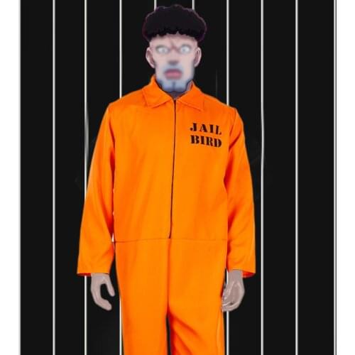 Spring new products American male prisoner uniform Halloween mens adult amusement park cosplay costume orange bodysuit clothing