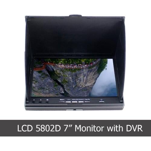 LCD5802D LCD5802S 5802 5.8G 40CH 7 Inch Raceband FPV Monitor 800x480 With DVR Build-in Batteryr Video Screen For FPV Multicopter