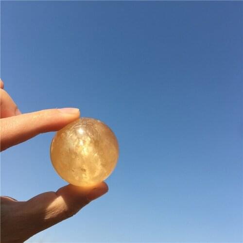 1pcs drop shipping natural stones and minerals yellow calcite ball reiki healing crystals sphere meditation for home decoration
