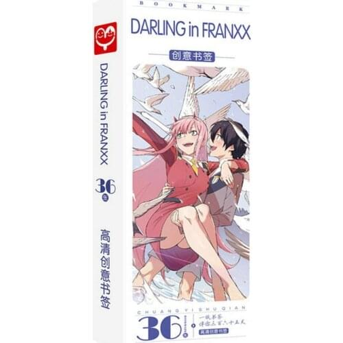 36 Pcs/Box DARLING in the FRANXX Anime Paper Bookmark Stationery Bookmarks Book Holder Message Card Gift