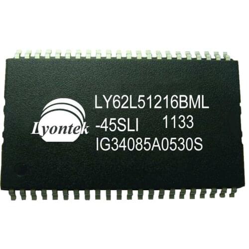 5pcs New Original LY62L51216BML-45SLI 8M Low Power SRAM 512K x 16 TSOPII(44) 55ns 2.7 to 3.6V -40~85°C