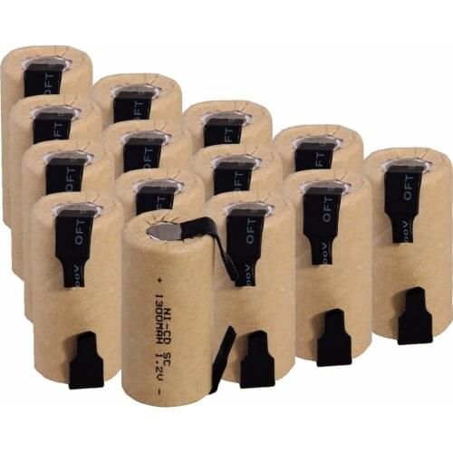 14 pcs SC 1300mah 1.2v battery NICD rechargeable batteries for emergency light toy equipment power for electric screwdriver
