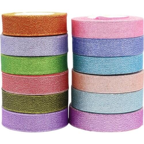 10M/lot Glitter Ribbon Webbing For Wedding Craft Bow-knot Gift Decoration Wrapping Riband DIY Supplies
