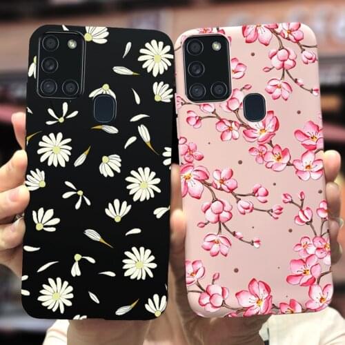 For Samsung Galaxy A21s Case Cute Daidy Flowers Soft Silicone Phone Cases For Samsung A21s A 21 s SM-A217F Back Cover A217F Bags