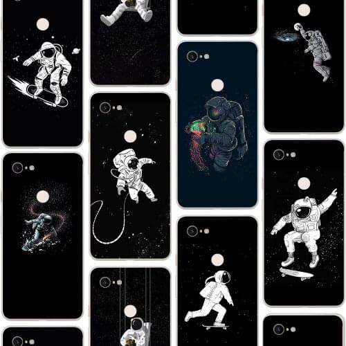Ciciber Luxury Funny Astronaut Cute Case for Google Pixel 5 4 3 2 6 XL Soft Silicone Funda for Google Pixel 4a 3a XL Coque Cover