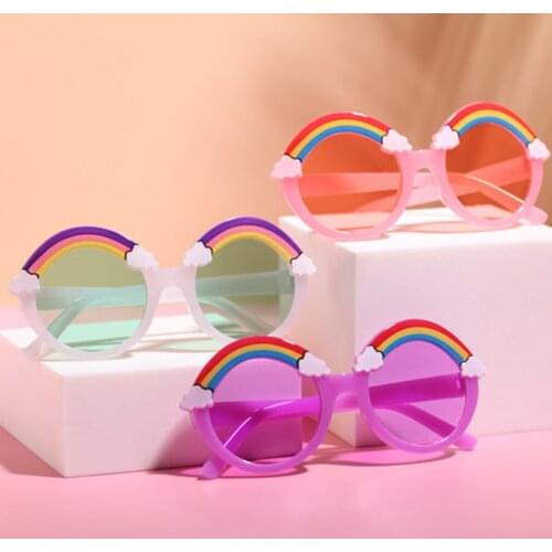 Children Kids Rainbow Cartoon Sunglasses Ultralight UV400 Protective Cute for Outdoor SAL99