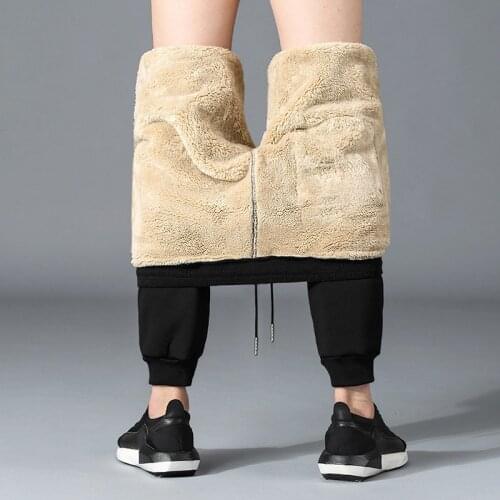 Mens Winter Pants plus size 8XL sweatpants super Warm Thick Pants cashmere Trousers For Men fleece Male long outdoors Pants