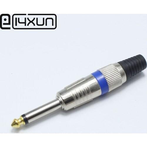 EClyxun 2pcs/lot 6.35 mono sophomore core 6.35 amplifier microphone plug 6.35mm jack plug 6.5mm connector mono audio plug jack